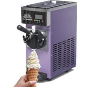 Heladera Mono Sabor de Sobremesa Máquina Soft Serve 4-5 L/h tolva de 2.5 litros Tanque Limpieza automática fácil de Usar para Hacer Helados en casa,Púrpura,51x40CM
