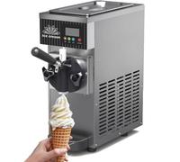 Heladera Mono Sabor de Sobremesa Máquina Soft Serve 4-5 L/h tolva de 2.5 litros Tanque Limpieza automática fácil de Usar para Hacer Helados en casa,Gris,51x40CM