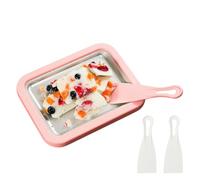 Heladeras Hacer Helados Con 2 Espátulas - Maquina Hacer Helados, Ice Cream Rolls Maker Machine, Máquina Para Freír Hielo De Acero Inoxidable Bandeja, Para Hacers Yogur Congelado Para Niños, Hogar