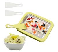 Heladeras Hacer Helados Con 2 Espátulas - Maquina Hacer Helados, Ice Cream Rolls Maker Machine, Máquina Para Freír Hielo De Acero Inoxidable Bandeja, Para Hacers Yogur Congelado Para Niños, Hogar