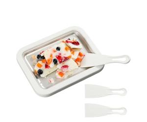 Heladeras Hacer Helados Con 2 Espátulas - Maquina Hacer Helados, Ice Cream Rolls Maker Machine, Máquina Para Freír Hielo De Acero Inoxidable Bandeja, Para Hacers Yogur Congelado Para Niños, Hogar