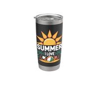 Helado de verano I Love Sun Beach Vaso térmico de acero inoxidable de doble pared
