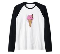 Helado en un Cono de Helado con Canela en Rama Camiseta Manga Raglan