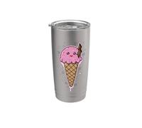 Helado en un cono de helado con canela en rama Vaso térmico de acero inoxidable de doble pared