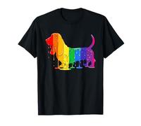 Helado Goteo Basset Hound Rainbow Lesbianas Orgullo Gay Camiseta