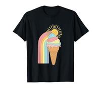 Helado Groovy Rainbow Sun Smile Summer Vibes Camiseta