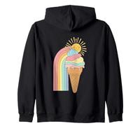 Helado Groovy Rainbow Sun Smile Summer Vibes Sudadera con Capucha