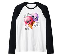 Helado Lindo me Haces derretir Dulce Pareja Camiseta Manga Raglan