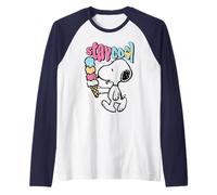 Helado Peanuts Snoopy Stay Cool Lazy Summer Classic Days Camiseta Manga Raglan