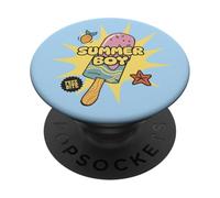 Helado Summer Boy Baby Blue Pastel Kawaii Ice Cream Beach PopSockets PopGrip Adhesivo