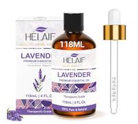 HELAIF Aceite Esencial de Lavanda 118 ml(4OZ) 100% Puro y Natural Lavender Essential Oil Promueve el Sueño Calma la Piel Frescura del Hogar Baño Casero Fragancia