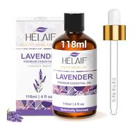 HELAIF Aceite Esencial de Lavanda 118ml Ayuda para Dormir Alivio de Ansiedad Relajación Muscular Cuidado de Piel Sensible con Gotero Uso Aromático y Tópico