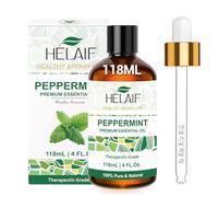 HELAIF Aceite Esencial de Menta 118 ml (4OZ) Peppermint Essential Oil 100% Puro sin Aditivos que Puede Aliviar Dolores de Cabeza Refrescar Aceite de Masaje de Relajación Muscular Aromaterapia