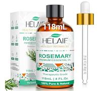 HELAIF Aceite Esencial de Romero 118 ml (4OZ) Aceite Esencial de Romero 100% Natural Para Refrescar Acondicionar el Cuero Cabelludo Masajes Baño Bricolaje Cuidado Corporal Aromaterapia