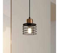 HELAM Lámpara colgante Edison en negro/cobre, 1 luz