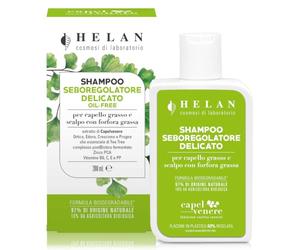 Helan Capelvenere - Champu Seborregulador Delicado Oil-Free para Cabello Graso, Purifica con Ortiga, Hiedra y Arbol de Te Bio - Proteccion Seborreguladora, Made in Italy, 200 ml