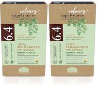 Helan, Capelvenere Colours 6.4 Rubio Oscuro Cobre Tinte Permanente Pelo Sin Amoníaco (Paquete de 2)