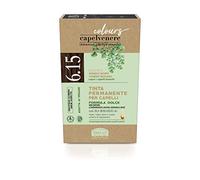 Helan, Capelvenere Colours, Tinte Pelo Mujer, Tinte Natural para Cabello Permanente, N6.15 Rubio Ceniza Caoba - Kit Fácil Aplicación sin Olor, Excelente Cobertura, sin Amoníaco ni Alcohol, 125 ml