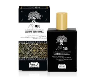 Helan, M Oud, Spray suave e hidratante para después del afeitado masculino - Bálsamo tonificante de efecto frío para la barba con acción calmante de las irritaciones, 75 ml - Made in Italy