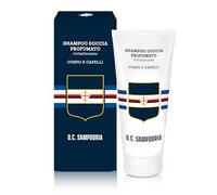 Helan Sampdoria - Champú y gel de ducha 2 en 1 para hombre y mujer con vitamina C antioxidante, gel de ducha delicado para cuerpo y cabello, 97% de origen natural, regalo y accesorio futbolero.