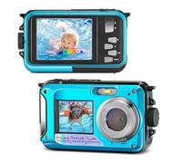Helangel Cámara de Fotos Impermeable Digital Full HD 2,7 K 48 MP cámara subacuática Zoom Digital 16 x cámara Impermeable con Doble Pantalla para Adolescentes y Estudiantes Principiantes
