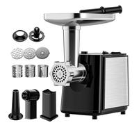 Helangel Picadora de carne eléctrica, 2000W profesional picar Carne para hacer salchichas y kubbe con 3 placas, 3 clicers y embutidora, picadora eléctrica para cocina doméstica