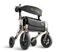 Helavo andador para exteriores con ruedas neumáticas, Plegable con Asiento