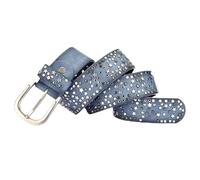 HELBAY Cinturón punk para mujer: cinturón de cuero con remaches vintage y hebilla de lujo.,Azul,95 x 3,8 cm