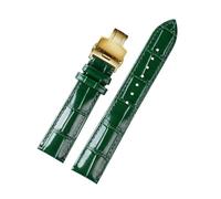 HELBAY Correa de reloj de cuero para hombre, 18/20/22 mm, correa de repuesto elegante y sofisticada,20-11 Verde-Oro,22 mm
