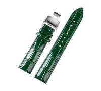 HELBAY Correa de reloj de cuero para hombre, 18/20/22 mm, correa de repuesto elegante y sofisticada,20-11 Verde-Plata,20 mm