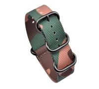 HELBAY Men's Camouflage Five-Ring Nylon Watch Strap 20mm 22mm Casual Watch Accessories,20 mm
