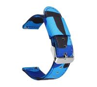 HELBAY Men's Camouflage Nylon Watch Strap 18mm 20mm 22mm 24mm Water Resistant, Watch Accessory,Camuflaje azul01,18 mm