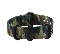 HELBAY Men's Camouflage Nylon Watch Strap 18mm 20mm 22mm 24mm, with Stainless Steel Silver and Black Buckles,Hebilla negra Camo3,18 mm