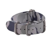 HELBAY Men's Camouflage Nylon Watch Strap 18mm 20mm 22mm 24mm, with Stainless Steel Silver and Black Buckles,Camuflaje2,22 mm