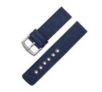 HELBAY Men's Canvas and Nylon Watch Straps, 18mm, 20mm, 22mm, 24mm, Black Camouflage Watch Straps,Azul,18 mm