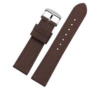 HELBAY Men's Nylon Canvas Watch Strap, 18/19/20/21/22/23/24mm, Replacement Parts,Brown S,24 mm