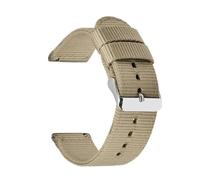 HELBAY Men's Nylon Canvas Watch Straps, 18mm, 20mm, 22mm, 24mm, Watch Replacement Parts,Beige,24 mm