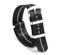 HELBAY Men's Nylon Watch Strap, 18mm/20mm/22mm, Wristband Replacement Accessory,Caqui negro,20 mm