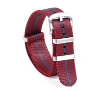 HELBAY Men's Nylon Watch Strap, 18mm/20mm/22mm, Wristband Replacement Accessory,Rojo Azul,20 mm