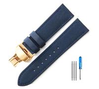 HELBAY Men's Nylon Watch Strap, Water Resistant and Sweat Repellent Watch Strap Accessories, 20mm/22mm,Azul-Dorado-B1,20 mm