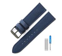 HELBAY Men's Nylon Watch Strap, Water Resistant and Sweat Repellent Watch Strap Accessories, 20mm/22mm,Azul-Negro-K1,20 mm