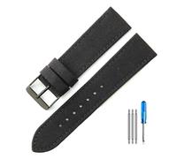 HELBAY Men's Nylon Watch Strap, Water Resistant and Sweat Repellent Watch Strap Accessories, 20mm/22mm,Negro-Negro-K1,20 mm