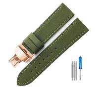 HELBAY Men's Nylon Watch Strap, Water Resistant and Sweat Repellent Watch Strap Accessories, 20mm/22mm,Verde-Rosa-B1,20 mm