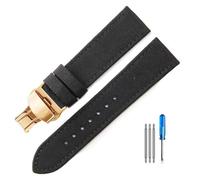 HELBAY Men's Nylon Watch Strap, Water Resistant and Sweat Repellent Watch Strap Accessories, 20mm/22mm,Negro-Dorado-B1,18 mm