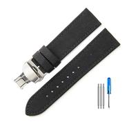 HELBAY Men's Nylon Watch Strap, Water Resistant and Sweat Repellent Watch Strap Accessories, 20mm/22mm,Acero negro-B1,22 mm