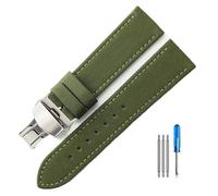 HELBAY Men's Nylon Watch Strap, Water Resistant and Sweat Repellent Watch Strap Accessories, 20mm/22mm,Acero verde B1,24 mm