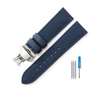 HELBAY Men's Nylon Watch Strap, Water Resistant and Sweat Repellent Watch Strap Accessories, 20mm/22mm,Acero azul-B1,22 mm