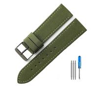 HELBAY Men's Nylon Watch Strap, Water Resistant and Sweat Repellent Watch Strap Accessories, 20mm/22mm,Verde-Negro-K1,22 mm