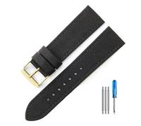 HELBAY Men's Nylon Watch Strap, Water Resistant and Sweat Repellent Watch Strap Accessories, 20mm/22mm,Negro-Dorado-K1,24 mm