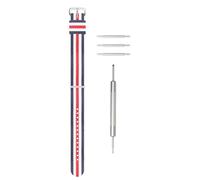 HELBAY Men's Nylon Watch Straps, 12mm/14mm/13mm/16mm/19mm, Rose Gold Buckle,Plata nº 2,17 mm